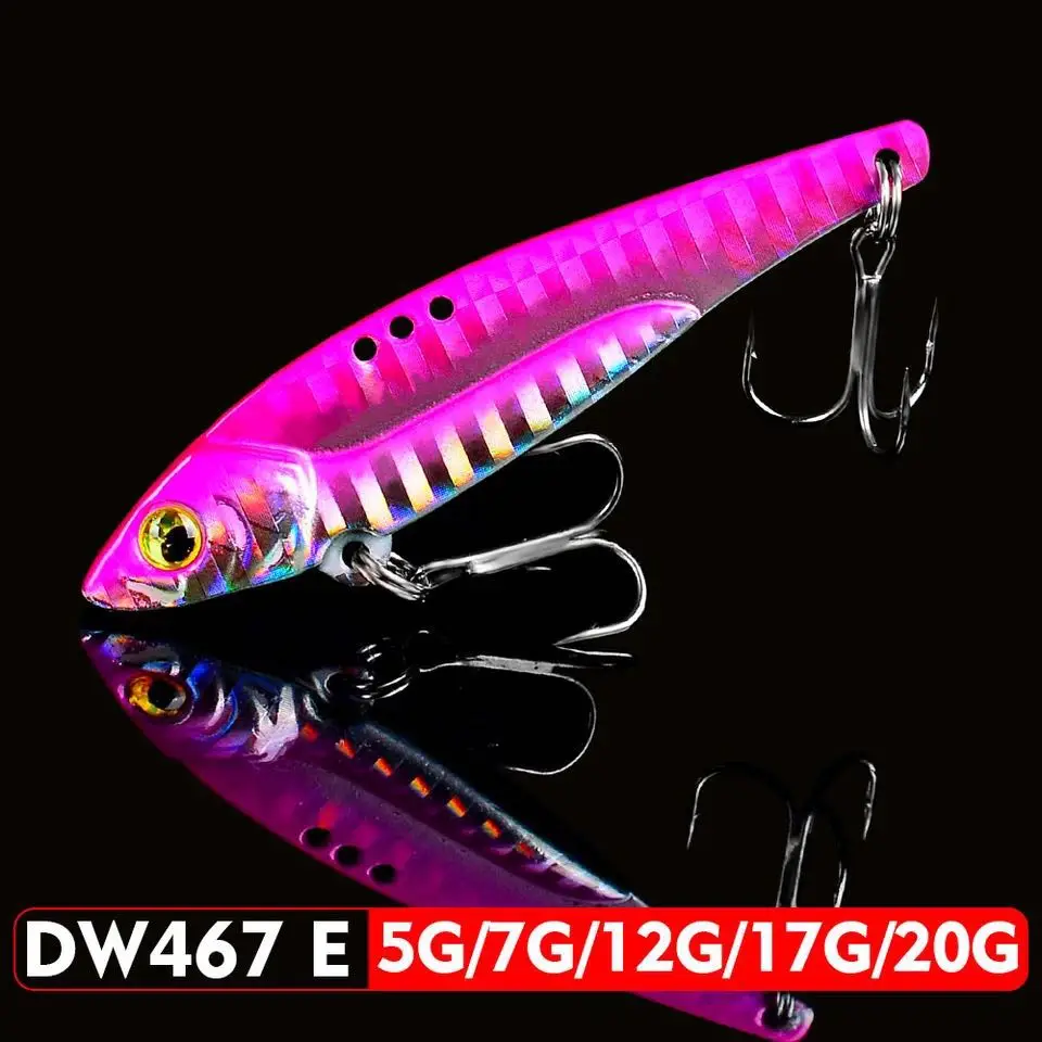 1pc VIB Lure 3D Eyes Pencil 5g 7g 12g 17g 20g Balancer Spoon Spinner Painting Fishing Lure Hard Bait Fishing Tackle Treble Hook