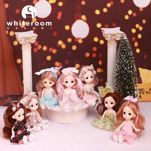 1/12 moda bjd boneca com roupas 13 móvel articulado mini adorável 17 cm  maquiagem natal vestir-se casa de jogo bonecas para meninas brinquedo -  AliExpress