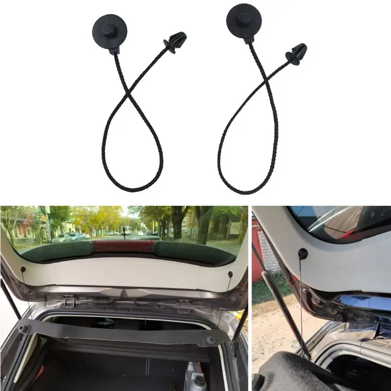 2Pcs Rear Trunk Storage Package Tray Tie Strap Parcel Shelf String for