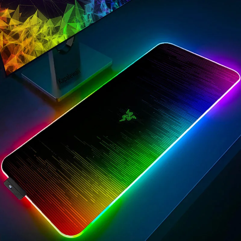 Настольный коврик со светодиодной подсветкой размер XXL для компьютерной мыши 80x30
