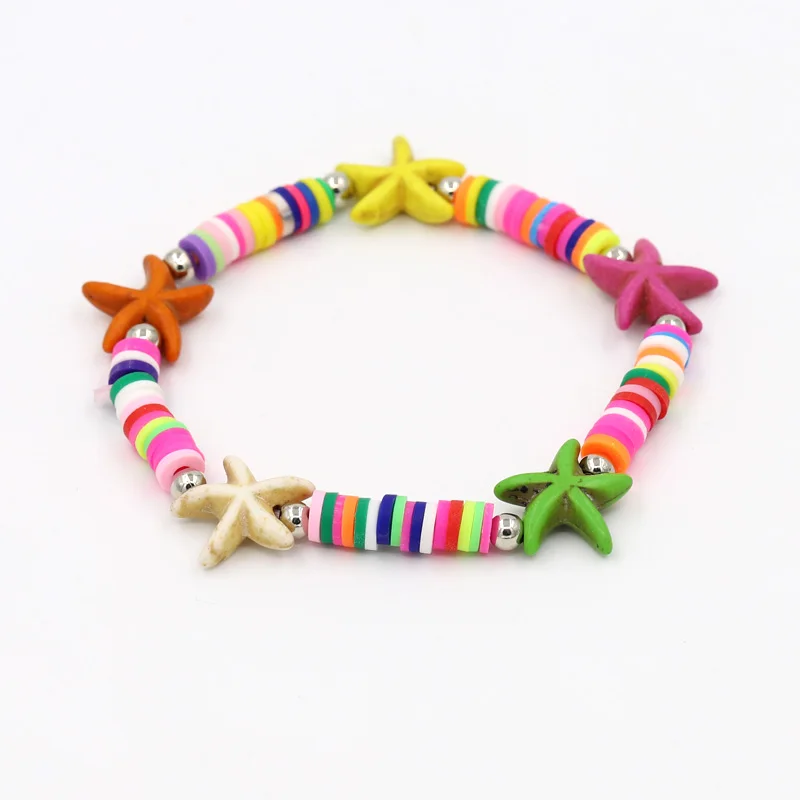 B528a VONNOR Handmade Fashion Fimo Bracelets for Women Jewelry boho Shell Stone Crystal Strand Bracelet Femme Accessories - Окраска металла: B528a