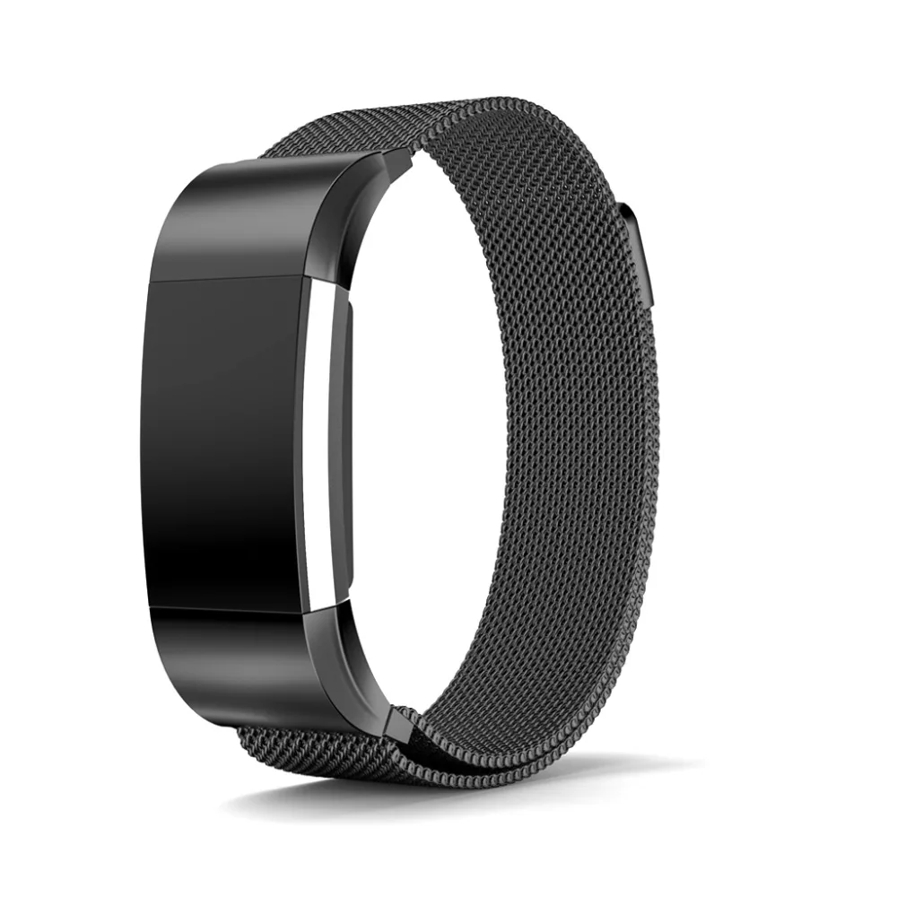 Магнитный регулируемый браслет из нержавеющей стали для зарядки Fitbit