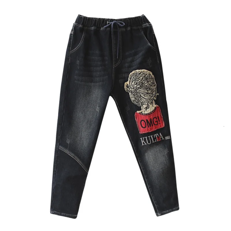 SOUL OF TIGER новые корейские модные женские меховые теплые джинсы женские Лоскутные Джинсовые брюки свободные шаровары Повседневные зимние уличные