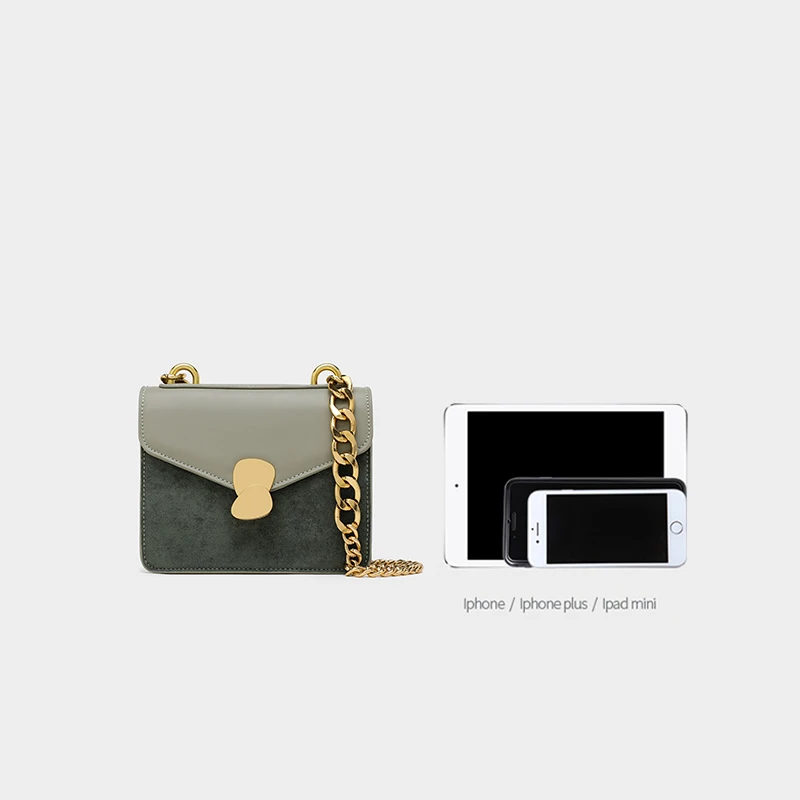 Goede Mini Lederen Crossbody Tassen Voor Vrouwen 2019 Groene Keten Schouder Tas Dame Reizen Portemonnees en Handtassen Cross Body Bag