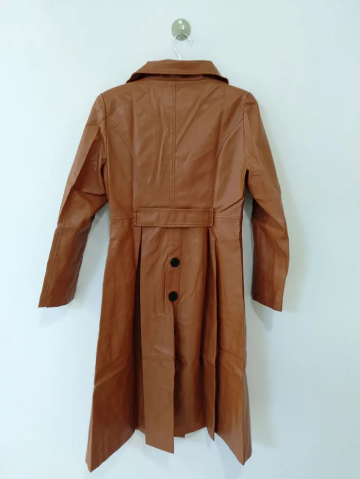 PU Long Leather Trench Coat Women 2019 New Autumn Winter Leather Trench Coat Slim Female Long Coats Plus Size M-3XL Outwear 28