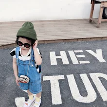 Ю. Детские летние ковбойские подтяжки в Корейском стиле для мальчиков и девочек Детские хлопковые ковбойские подтяжки, свободные шорты