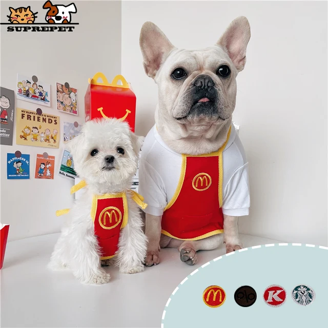 SUPREPET Designer Dog Costumes for Small Dog Cosplay Vset Cute Puppy Bibs Shop Assistant for French Bulldog Clothes Dropshipping 1