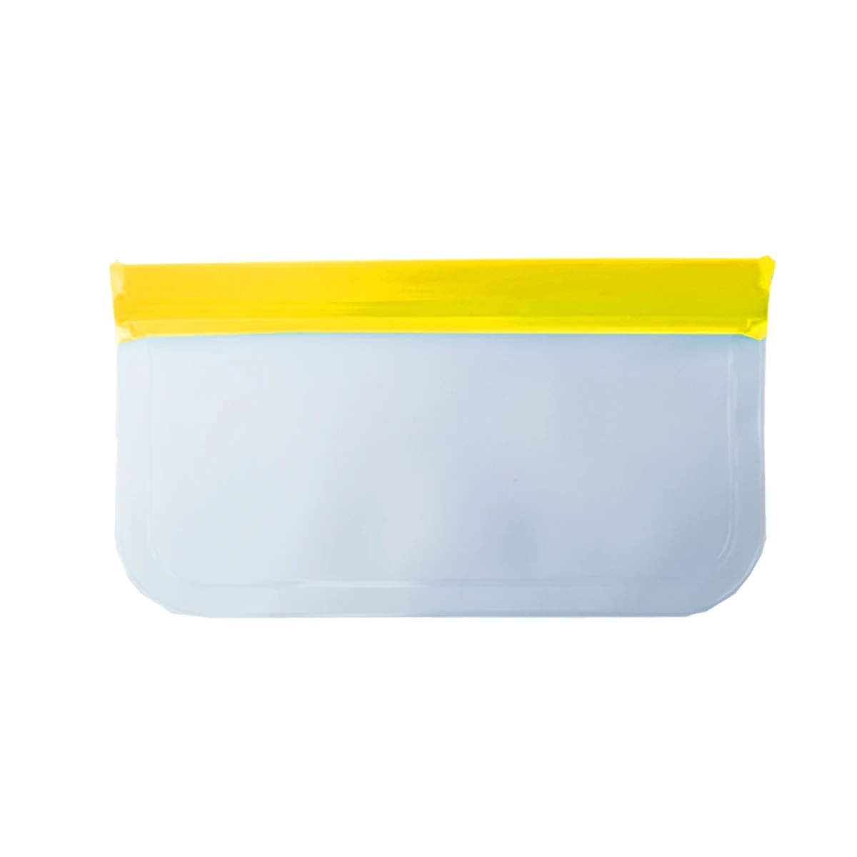 Многоразовые модели, силиконовая сумка для хранения еды, Морозильная сумка с протечкой, сумка для завтрака с фруктами, полупрозрачная матовая PEVA Сумка для хранения еды, 8 цветов - Цвет: 21.5x12cm yellow
