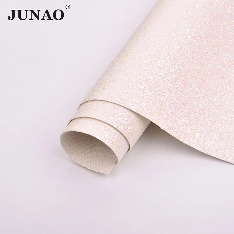 White AB JUNAO 20*34 см цветной глиттер кожзам искусственная кожа ткань ПУ кожа листы для DIY сумка обувь ремесла украшения - Цвет: White AB