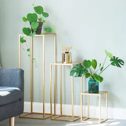 Support de fleurs en fer Simple de style nordique, pour la maison, salon, bureau, décoration de sol, plantes vertes, balcon, Pot de fleurs 