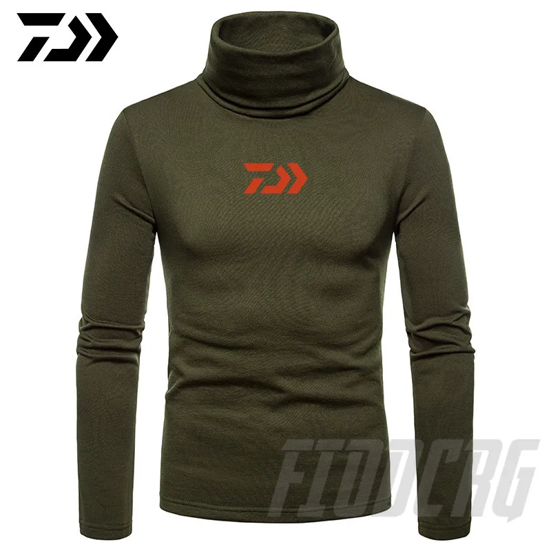 Daiwa Рыбацкая черепаха шеи Skivvy Водолазка Свитера стрейч рубашки топы для мужчин Повседневная зимняя верхняя одежда свитера держать тепло