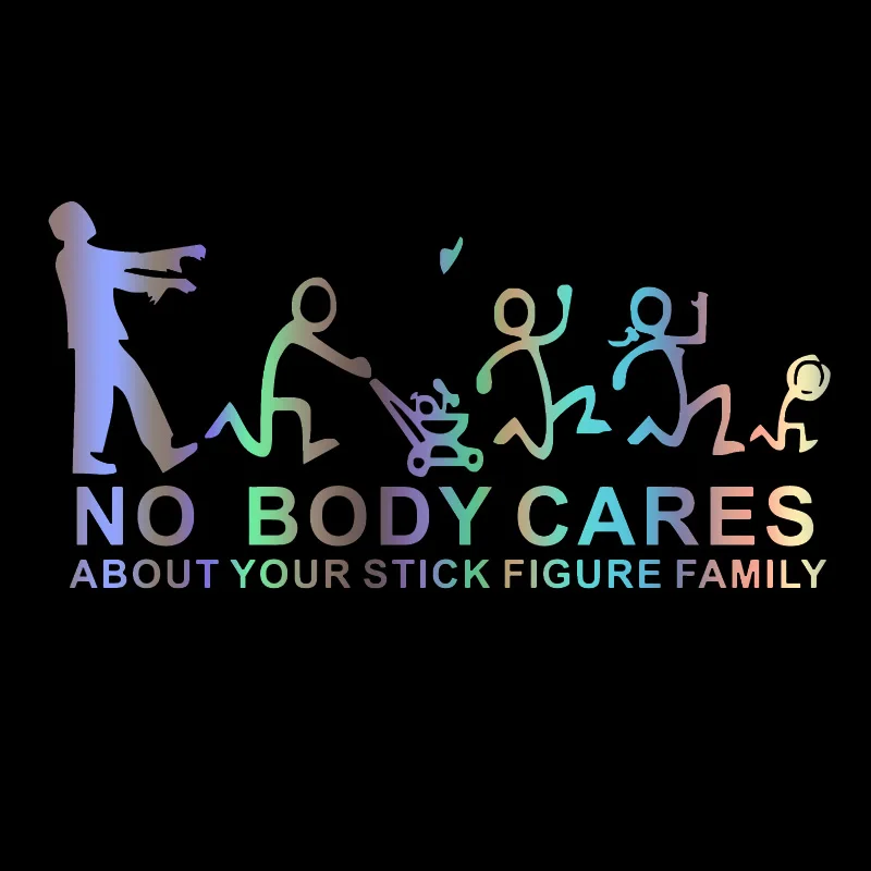 

30133# nobody cares about your stick figure family car sticker reflective vinyl car decal waterproof stickers on car