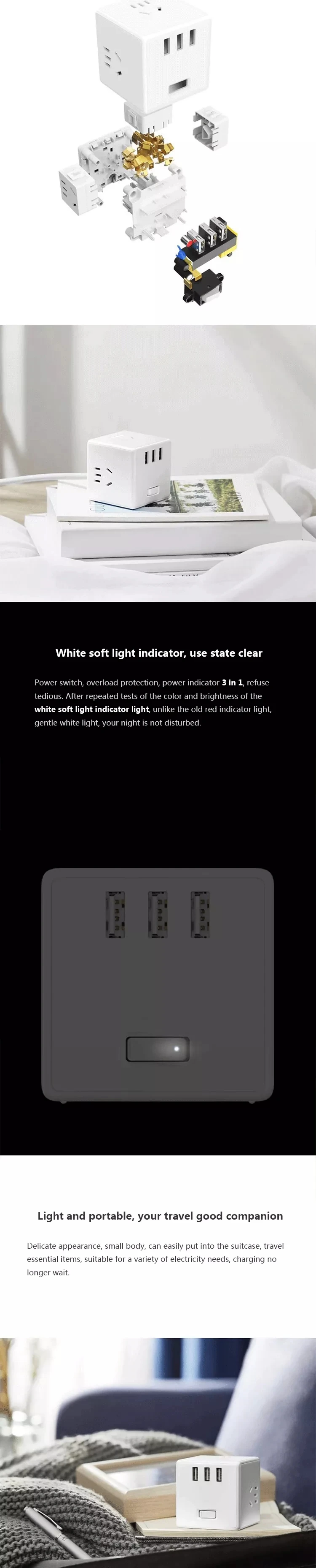 Xiaomi Mijia 2 в 1 USB зарядное устройство адаптер питания 6 портов розетка конвертер Экономия пространства розетка Magic-Cube