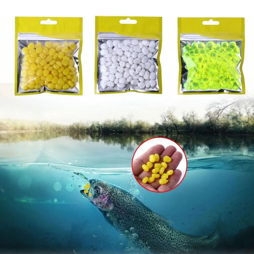 

Fishing Lure Silicone Soft Corn Bait 100pcs/ Bag Fragrant Corn Grain Bait Corn Bait Fishing Simulation Fake Bait