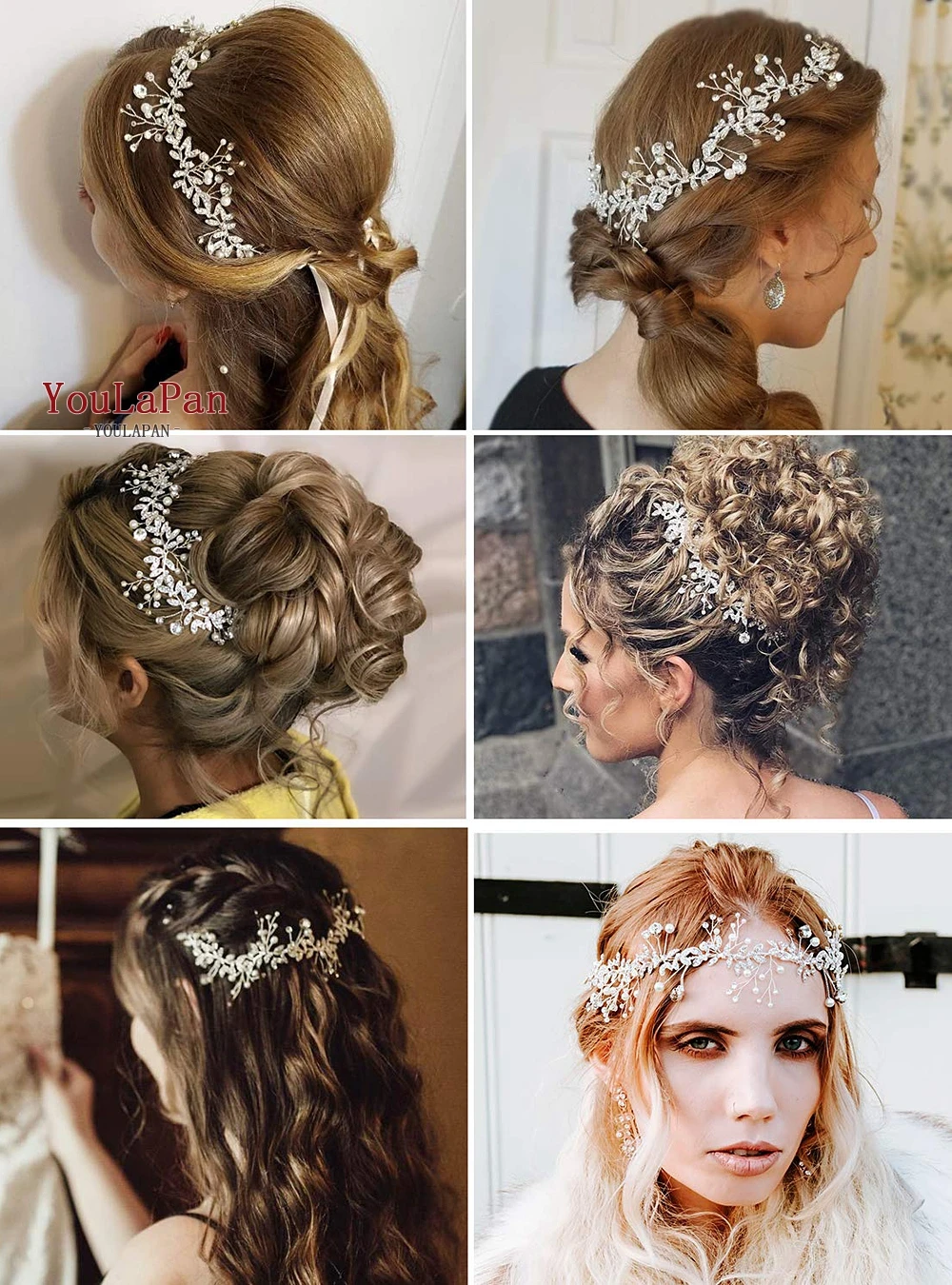 TOPQUEEN HP233 Wedding Hair Ornaments for Women Tiaras Bridal Rhinestone Headband Alloy Leaves Wedding Headpieces Headwear