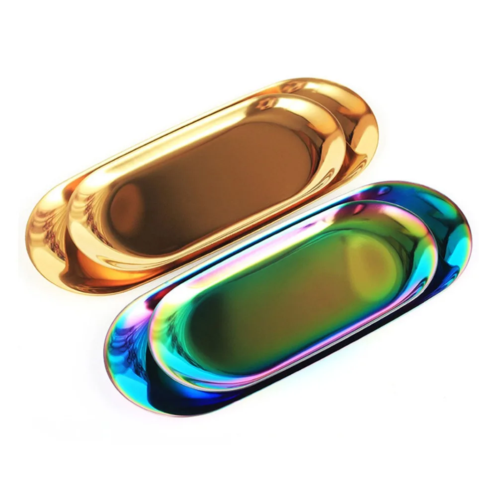 Нержавеющая сталь Металл фрукты дисплей пластина золото серебро Красочные