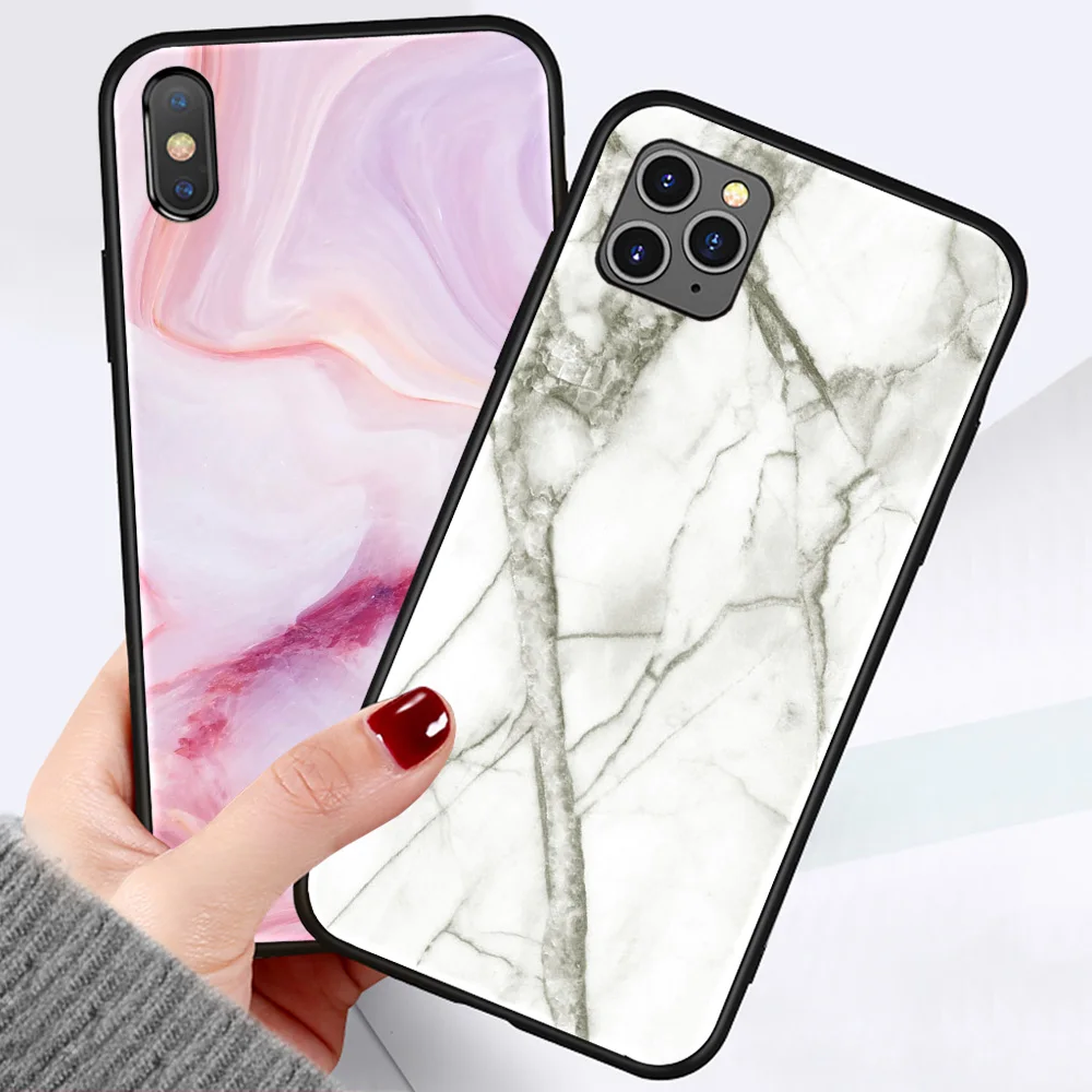 Мраморный силиконовый чехол для iphone 11 pro max x xr xs 8 plus 7plus 7 6 s противоударный мягкий