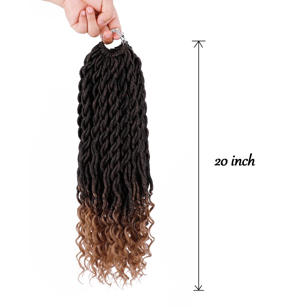 MODERN QUEEN Ombre Faux Locs Crochet Braid Hair Bohemian Faux Locs Curly Braiding Hair Synthetic Braids Hair - Цвет: T1B/27