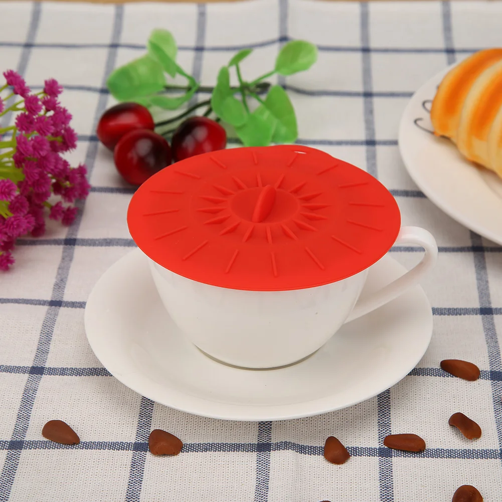 Silicone Cup Lid Silicone Cup Lid Anti-Dust Bowl Cover Cup Seals Lids Drinking Lid FDA Silicone Heat Resistant Sealed Cover Drinkware Home