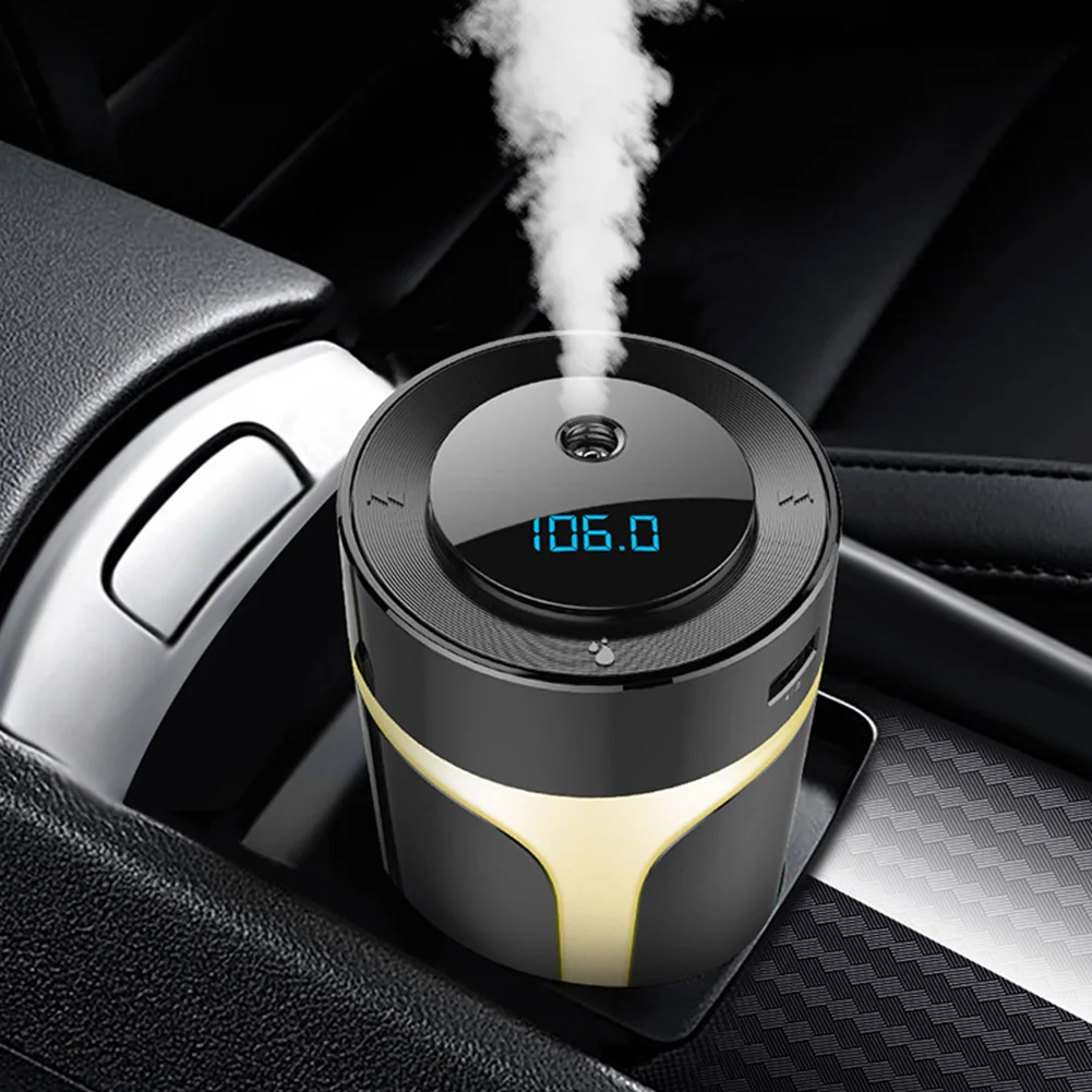 ABS Автомобильный увлажнитель Универсальный тихий музыкальный плеер Регулируемая очистка воздуха Bluetooth передатчик Портативный usb порт для зарядки