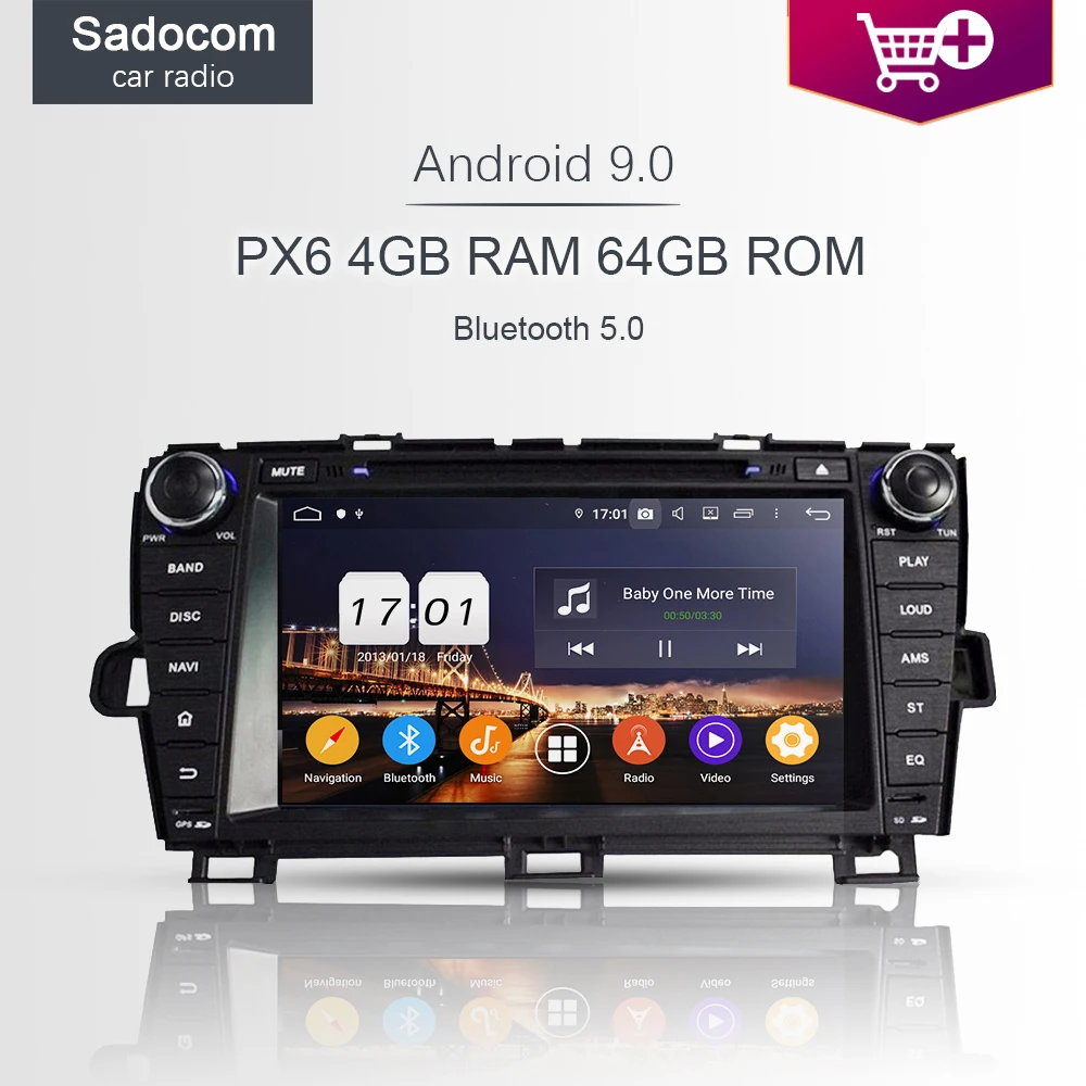 Автомобильный dvd-плеер TDA7851 Android 9 0 для Toyota PRIUS 2009-2013 4 Гб ОЗУ 64 ПЗУ 8 ядер