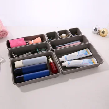

8pcs/set Home Drawer Organizer Box Trays Office Storage Kitchen Bathroom Closet Jewelry Makeup Desk Box Cutlery Dropship