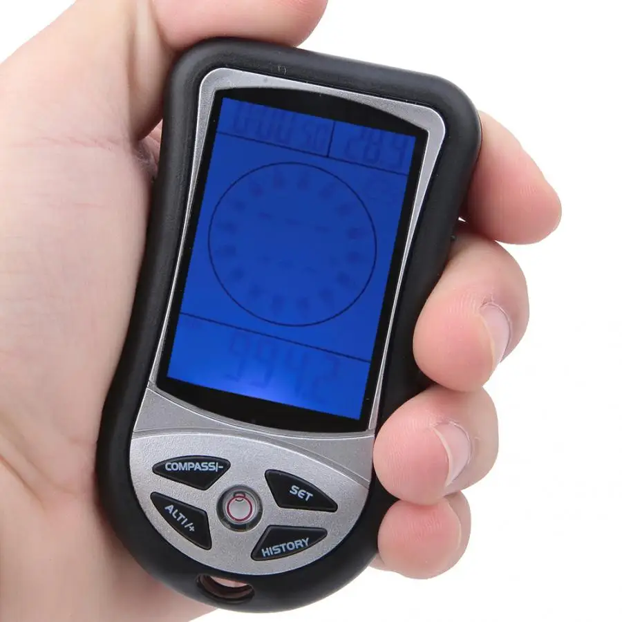 8 в 1 Ручной Электронный навигационный gps-компас Синий Подсветка Кемпинг манометр барометр, термометр погоды