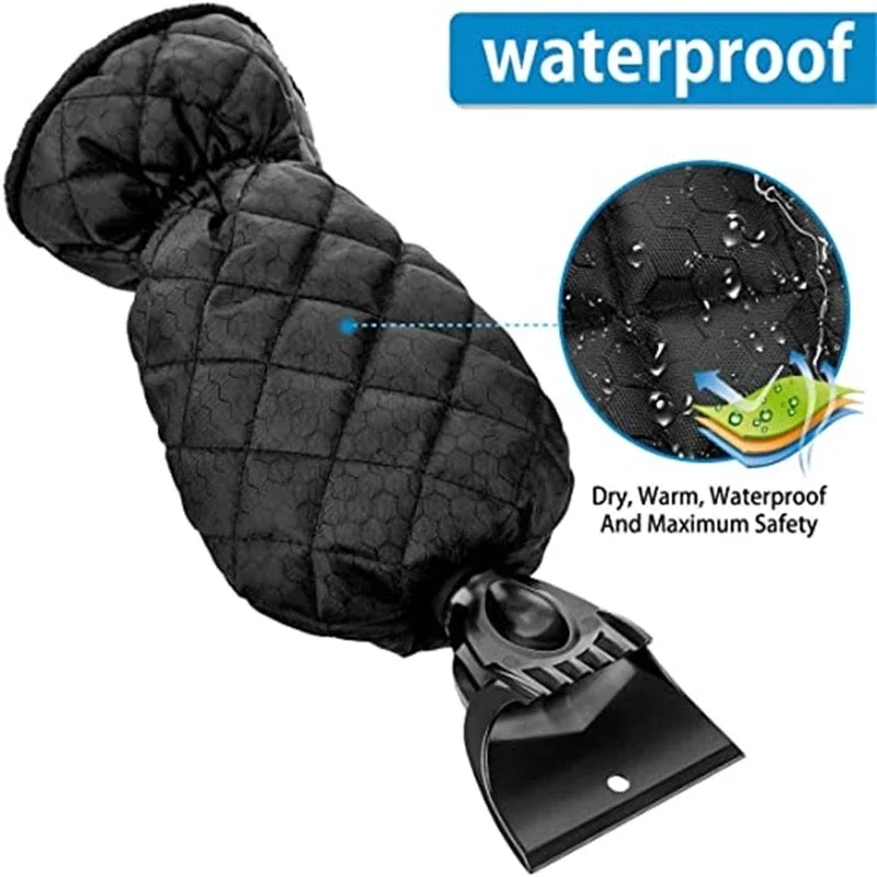 

Car Snow Shovel Plus Velvet Remover Ice Scraper Gloves Warm Scalable Tool Defrost De-icing Ice Scraper Scraping General