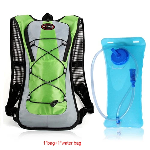 with water bag green 5L сумка для велосипеда портативный MTB велосипед дышащий водонепроницаемый рюкзак для уличного спорта сумки для женщин Человек двойной плечо путешествия пакет - Цвет: with water bag green
