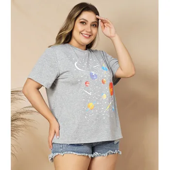 

2020 Plus Size Tops Blouses Summer Women Casual Round Neck Ladies Blouses Shirt Short Sleeve Large Size Female Tops Shirts