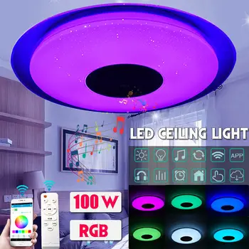 

NEW 100W Modern LED Smart Ceiling Light bluetooth Music Speaker Dimmable Lamp Smart Ceiling Lamp APP Remote Control