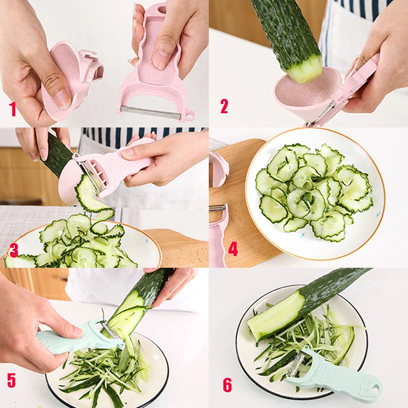 2 в 1 Curl Spiralizer набор многофункциональная Овощечистка Терка Фруктовый нож из нержавеющей стали бигуди и конусы овощечистка