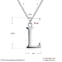 Fashion Jewelry 18 inches Stainless Steel Link Chain Letter L Pendants Necklaces Fine Women Wedding Party Gift 2