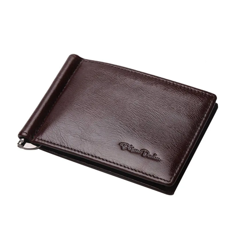 BISON джинсовый известный бренд Ретро винтажный кошелек из натуральной кожи мужской RFID мужские кошельки Держатель для карт маленький кошелек на застежке W4361 - Цвет: W9330 Brown