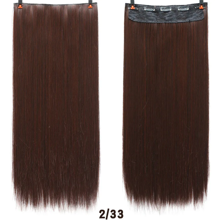 AIYEE 5 клипс прямые волосы на клипсах для наращивания, синтетические волосы для наращивания, синтетические волосы для выпадения на бедра, 24 дюйма - Цвет: 2-33
