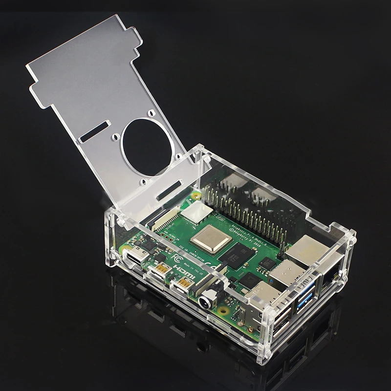 Clear Cover Acrylic Shell Protective Case For Raspberry Pi 4B Computer Parts 3