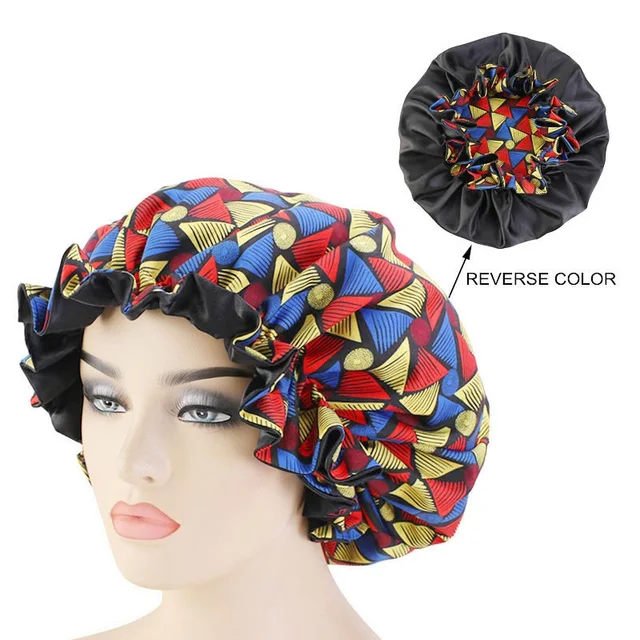 New Solid Women Satin Bonnet Fashion Stain Silky Big Bonnet for Lady Sleep Cap Headwrap Hat Hair Wrap Accessories Wholesale style9