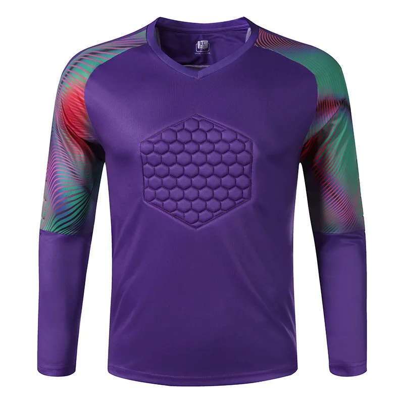 Men Soccer Goalkeeper Jerseys Sponge Protector Set Football Goalkeeper Jersey Outdoor Goal Keeper Uniforms Long Sleeve Suit
