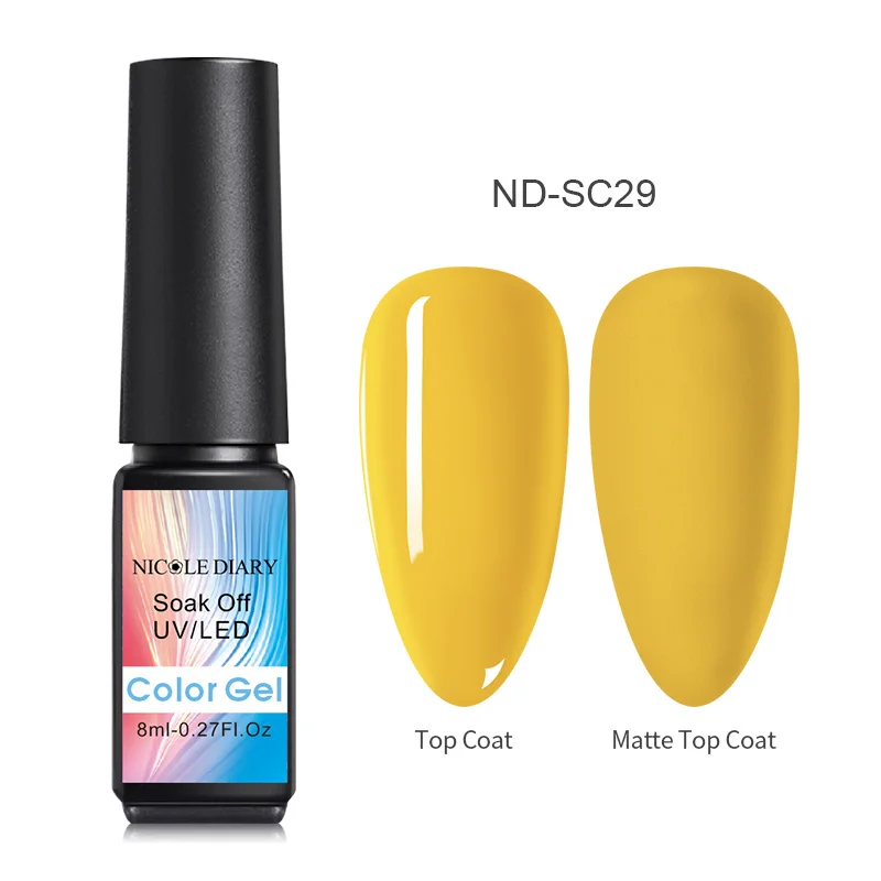 8ml Color 29 NICOLE DIARY Блестящий Гель-лак Блестящие Блестки долговечный замачиваемый УФ-гель для ногтей Красный Розовый Цвет Гель-лак для ногтей 5 мл - Цвет: 8ml Color 29