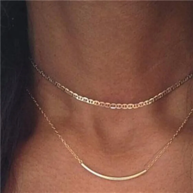 

Western Style Chain Necklace Word Simple Cool Choker WOMEN'S Necklace-