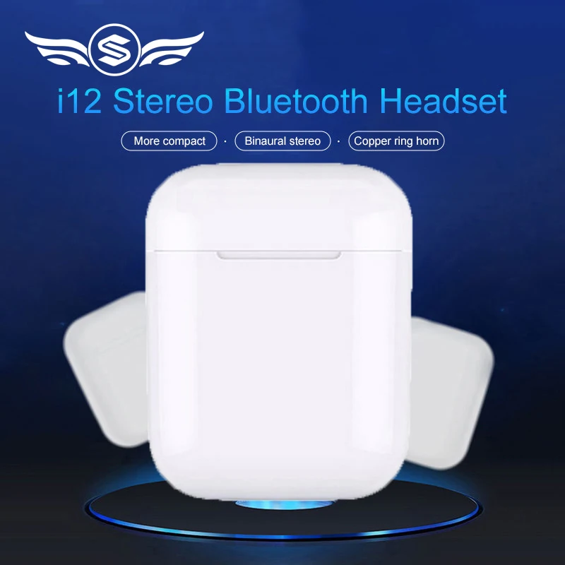 

Hot sell i12 TWS Wireless Bluetooth 5.0 Earphone Sports Sweatproof Headphone Touch Portable Earbuds for i10 i20 tws i30 i60 i80