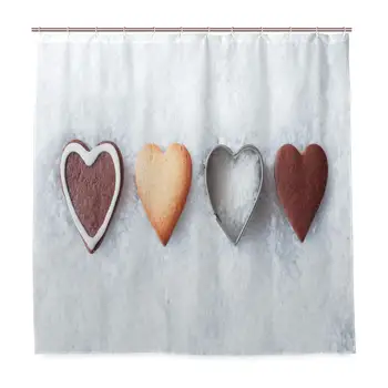 

Unique Shower Curtain Varieties of Heart Forms Set in Order Hard Cutter Outlined Festive Season Greetings Eco-Friendly with 12