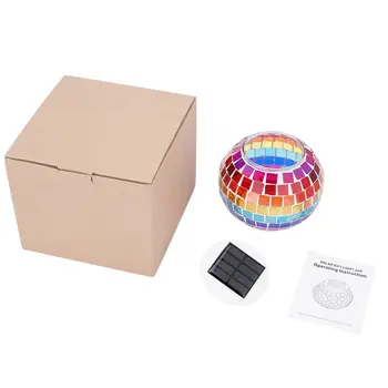 

ICOCO Solar Powered Mosaic Glass Ball LED Garden Lights Color Changing Table Lamps Waterproof Outdoor Lights Christmas Home Yard