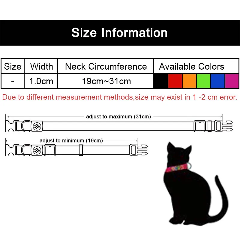 MySudui Small Cats Collars Necklace Collar For Cats Collar Breakaway Quick Release With Bell Reflective Cats Products For Pets (5)