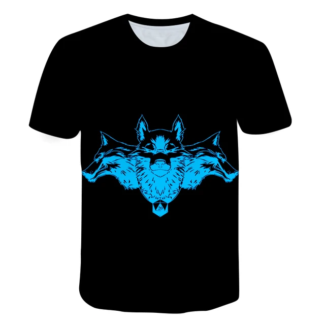 New Wolf T-shirt 3D Print Summer T shirt for Men Casual Oversized Men's Sports T-shirt O-neck hip hop Short Sleeve Tops Clothes t shirt for men-T870