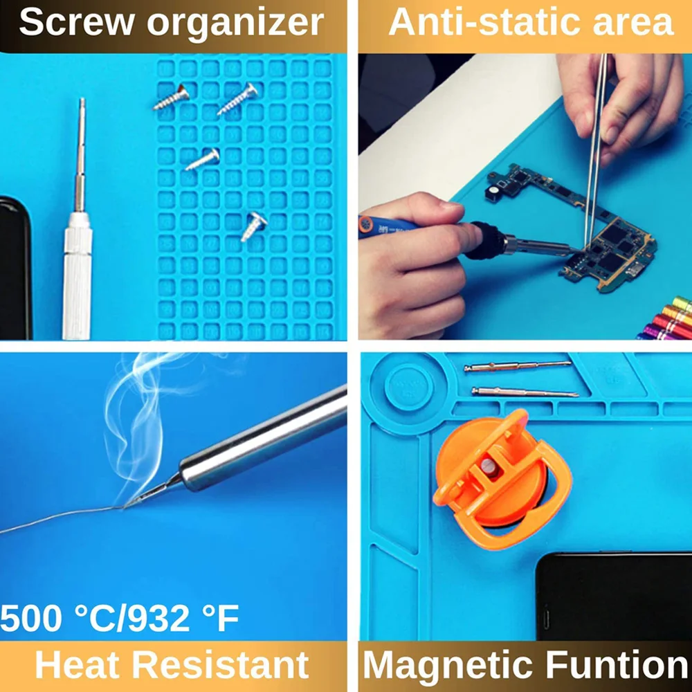 ESD Heat Insulation Working Mat Heat-resistant Soldering Station Phone Repair Insulation Pad Insulator Pad Maintenance Platform
