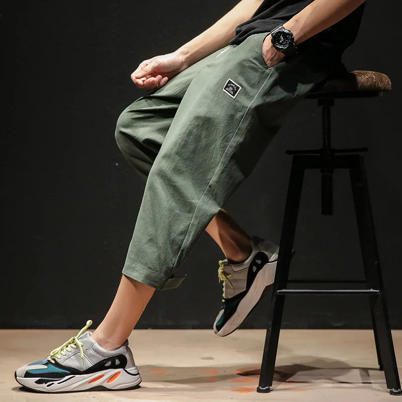 

Large Size 2019 Summer New Macheda Origional Large Size Japanese-style Men's Casual Pants Velcro Flax Capri Pants