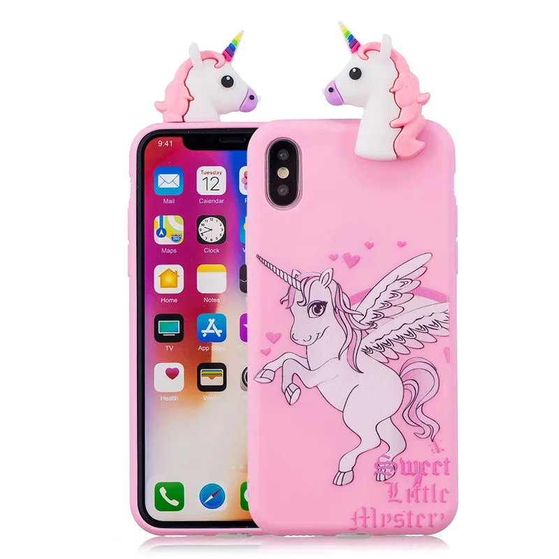 Чехол для iPhone SE 2020 мягкий чехол с милой пандой совой единорогом 11 Pro Max X XR XS 5
