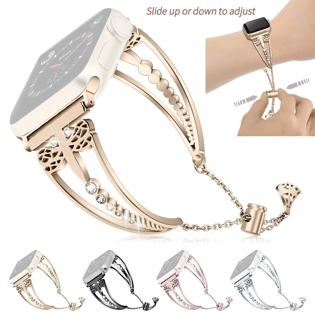 

Smart Watch Accessories Bracelet Diamond Bracelet Replacement Girls Band Strap For Apple Watch 2/3/4 38/40 42/44mm Band Strap