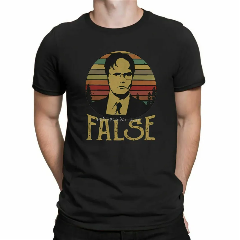 The Office Tv Series Dwight Schrute False Vintage Graphic T Shirt Cotton Men Tee Popular Tagless Tee Shirt